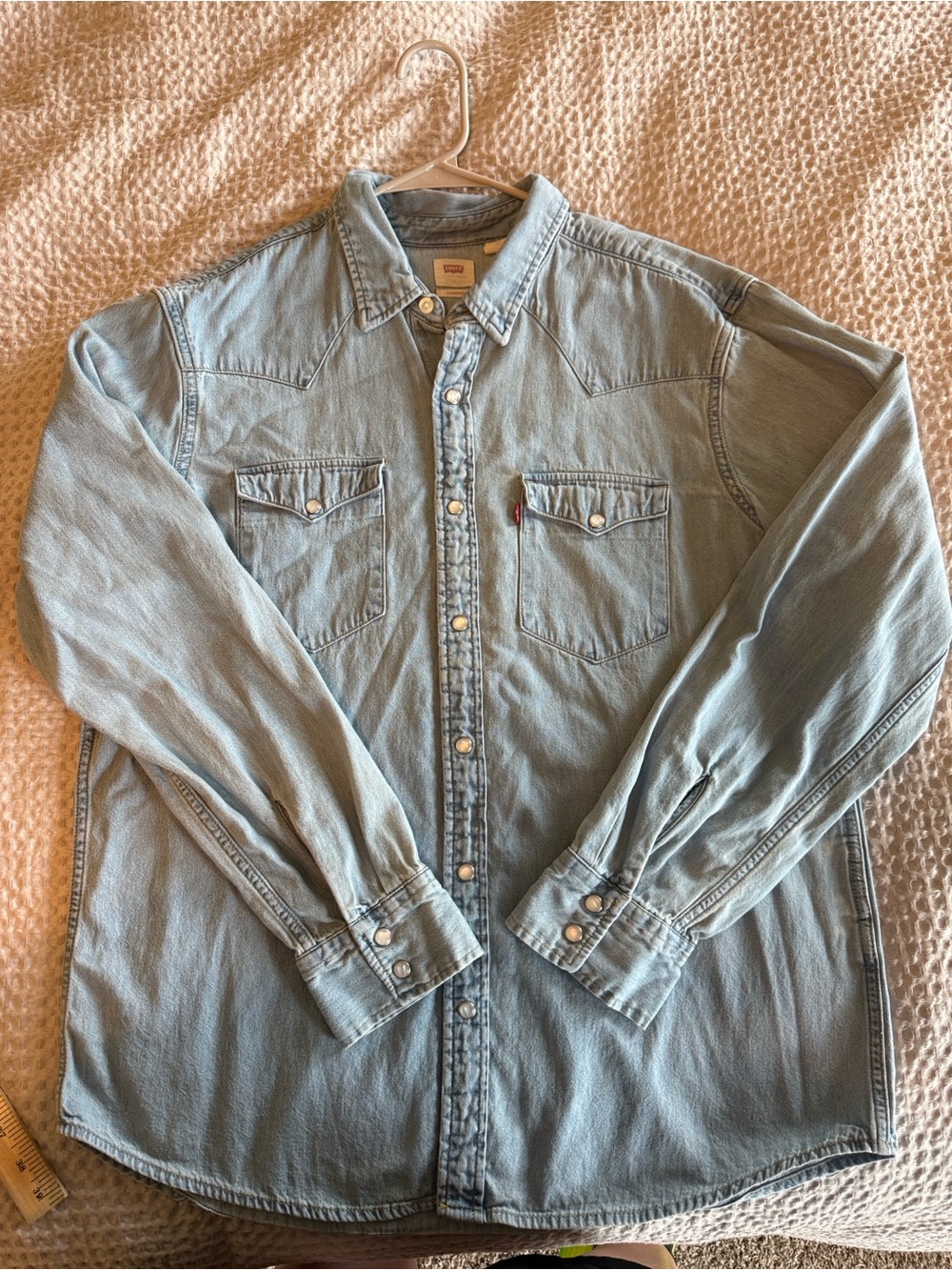 Levi's Light Blue Denim Western Button-Down Shirt - Men's